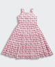 Barbie by Tiny Girl Sleeveless Typography Printed Tiered Dress - Pink