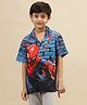 Kidsville Rayon Marvel Featuring Half Sleeves Spiderman Printed Shirt - Navy Blue