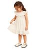 Kidbea Cotton Cap Sleeves Solid Dress - White