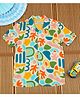 The Lion and the Fish Cotton Half Sleeves Doodle Printed Shirt - Multi Colour