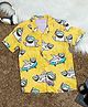 The Lion and the Fish Viscose Half Sleeves Shark Printed Shirt - Lemon Yellow