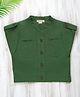 PURPLE UNITED KIDS Poplin Cap Sleeves Solid Top - Olive Green