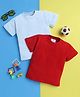 Knitting Doodles Pure Cotton Pack Of 2 Half Sleeves Solid Shirts - Red & Light Blue
