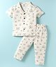Smarty Boys Sinker Knit Half Sleeves Co-Ord Night Suit Skateboarding Print - Cream