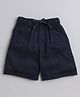 BAATCHEET Cotton Solid Shorts - Navy Blue