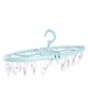 Circular Shaped Hanger With Clips White & Light Blue - 18 Clips| Sturdy & Durable| Balanced Weight| Lightweight & Portable