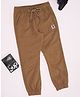 Pantaloons Junior Cotton Solid Joggers - Brown