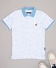 Pantaloons Junior Cotton Half Sleeves Parrot & Floral Printed Polo Tee - Blue