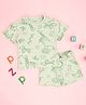 Pantaloons Baby Cotton Half Sleeves Animals Printed Tee & Coordinating Short Set - Light Green