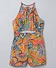 Taffykids 100% Cotton Sleeveless Paisleys Printed Jumpsuit - Multi Colour