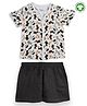 The Boo Boo Club 100% Cotton Muslin Half Sleeves Dog Printed Shirt & Shorts Set - Multi Colour