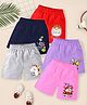 KUCHIPOO Cotton Blend Pack Of 5 Car & Unicorn Printed Shorts - Multi Colour