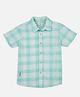 Pepe Jeans Cotton Woven Half Sleeves Checkered Shirt - Teal Blue