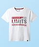 Smarty Boys Sinker Knit Half Sleeves T-Shirts With Text Print - White