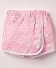 Little Kangaroos 100% Cotton Knee Length Skorts With Beach Theme Print - Pink