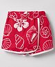 Little Kangaroos 100% Cotton Knee Length Skorts With Beach Theme Print -Red