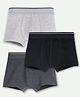 Ariel Cotton Blend Pack Of 3 Solid Trunks - Multi Colour