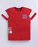 Kidcity Cotton Sinker Half Sleeves Race Tech Text Printed Tee - Red