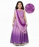 Pine Kids Woven Sleeveless Embroidered Choli Lehenga Set with Dupatta - Pink & Purple