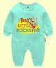 The Peppy Tend Family Theme 100% Cotton Full Sleeves Bua'S Little Rockstar Printed Full Romper-Sea Green