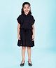 Kiddopanti Rayon Half Sleeves Solid Shirt Style Dress Dress - Black