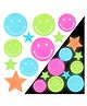 Bunie Glow in The Dark Radium Star & Smile Shaped Stickers  10 Pcs Multicolor