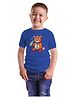 BRATMA Cotton Half Sleeves Teddy Bear Printed Tee - Navy Blue