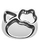 Happy Hues Stainless Steel Divided Meal Plate Tray-3 Compartments Dinner Dish for Baby (Kitty)