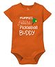 Zeezeezoo Mother Theme 100% Cotton Half Sleeves Mumma'S Future Pickleball Buddy Text Printed Onesie - Orange