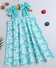 The Magic Wand Cotton Sleeveless Floral Printed Dress - Blue