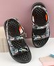 LIBERTY Space Theme Designed Velcro Closure Sandals - Black