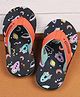 Cute Walk by Babyhug Slip On Flip Flops with Space Print - Navy Blue