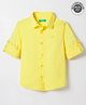 UCB Cotton Poplin Woven Full Sleeves Solid Colour Shirt - Yellow