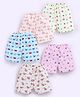 MOONKIDS 100% Cotton Knit Pack Of 5 Aeroplane & Animals Printed Boxers - Pink Blue Peach Beige & Yellow