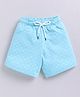 Kidcity Cotton Loopknit Polka Dots Printed Shorts - Aqua Blue