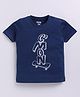 Kidcity Cotton Sinker Skateboard & Cmon Text Printed Tee - Navy Blue