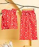 PURPLE UNITED KIDS Popilin Sleeveless Frill Detailed Floral Printed Top With Coordinating Pant Set - Red