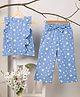 PURPLE UNITED KIDS Popilin Sleeveless Frill Detailed Floral Printed Top With Coordinating Pant Set - Blue