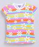 Kidcity Cotton Sinker Half Sleeves Daisy Printed Top - Multi Colour