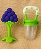 Badal Kidz Bpa Free 100 % Silicone Fruit Shape Teether And Fruit Feeder - Blue & Green (Pack Of 2)