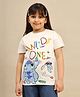 Kidsville Lilo & Stitch Featuring Half Sleeves Character Printed Tee - Off White