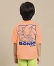 Kidsville Cotton Sonic the Hedgehog Featuring Half Sleeves Character Printed Tee - Peach