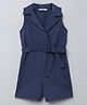 Taffykids Sleeveless Solid Shirt Style Jumpsuit - Blue