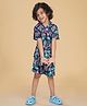 Ninos Dreams Cotton Rayon Half Sleeves Sea Life Printed Coordinating Shirt & Shorts Set - Multi Colour