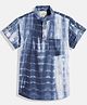 Vastrarth Half Sleeves Tie Dye Kurta Style Shirt - Blue