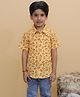Vastrarth Cotton Woven Half Sleeves Baby Lion Printed Shirt - Orange