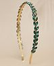 Vogue Hair Accessories Leaf Shape Stone Hairband Headband - Green