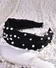 Vogue Hair Accessories Pearl Fabric Knot Hairband Headband - Black
