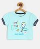 MINI KLUB Cotton Half Sleeves Lets Play Text Printed Top - Blue