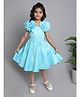 The Magic Wand Sleeveless Floral Applique Detailed Dress - Blue